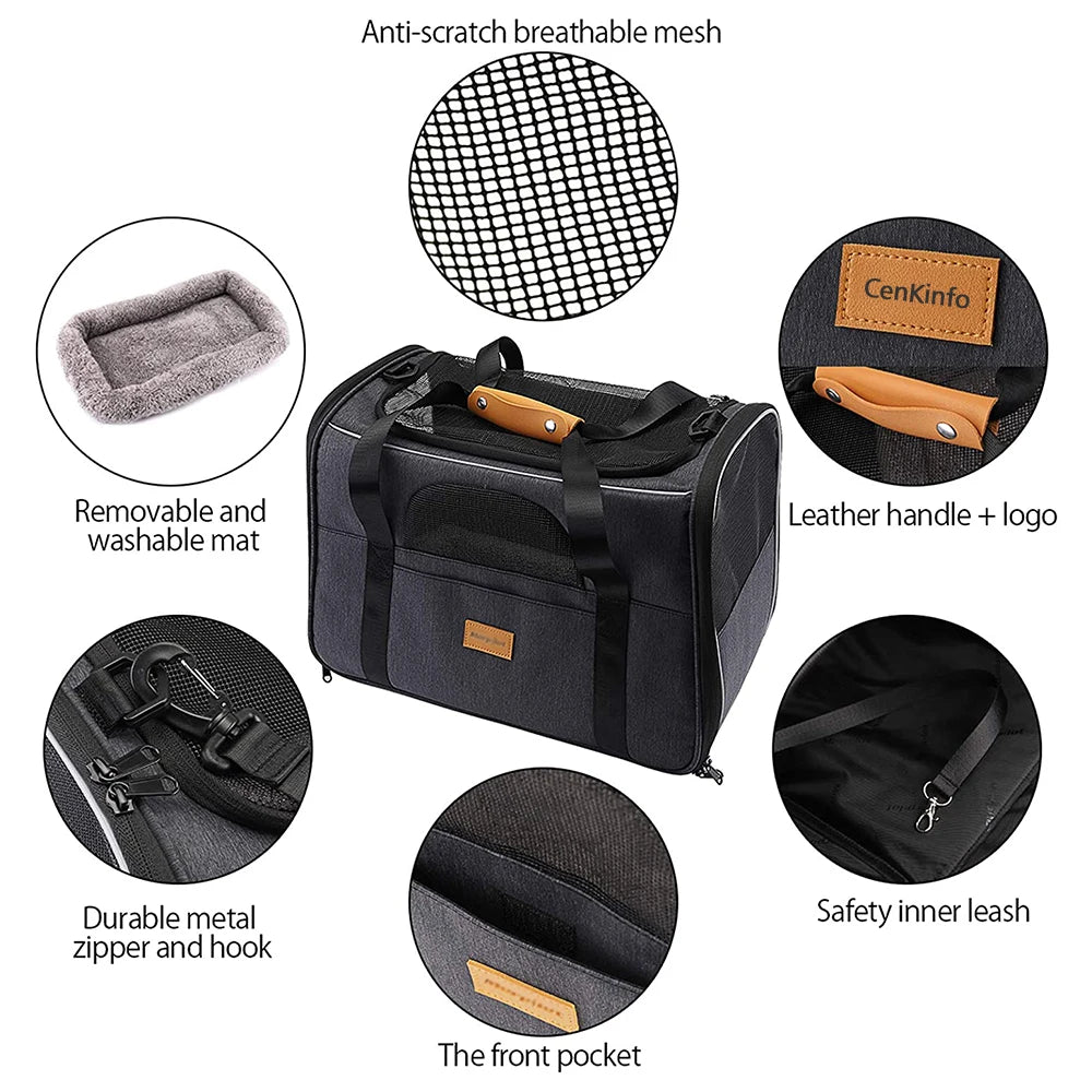 Portable, Adjustable Pet Carrier Handbag