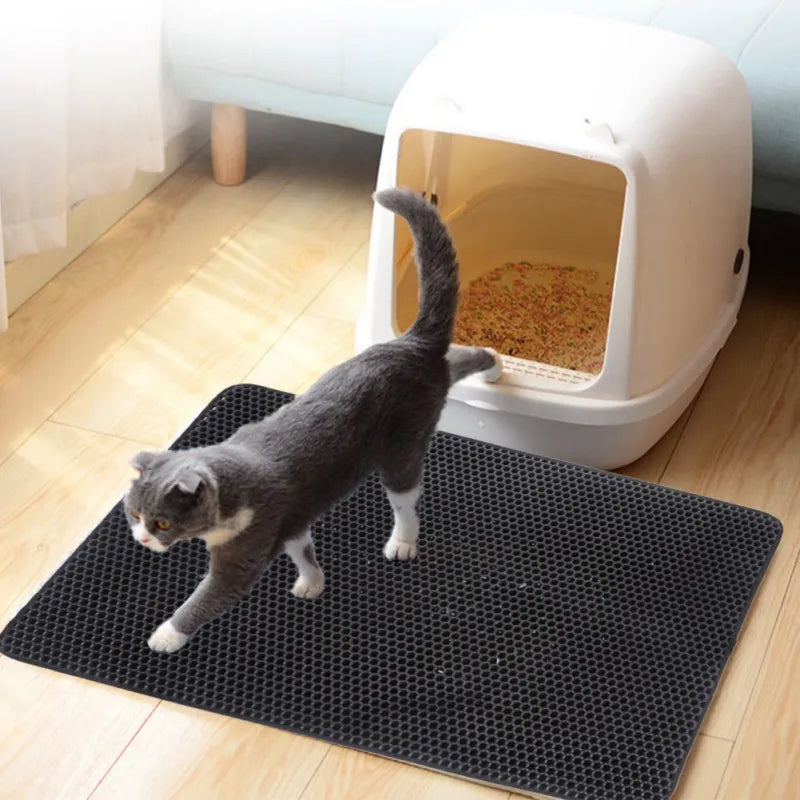 Cat Litter Mat, Waterproof EVA Double Layer Cat Litter Trapping