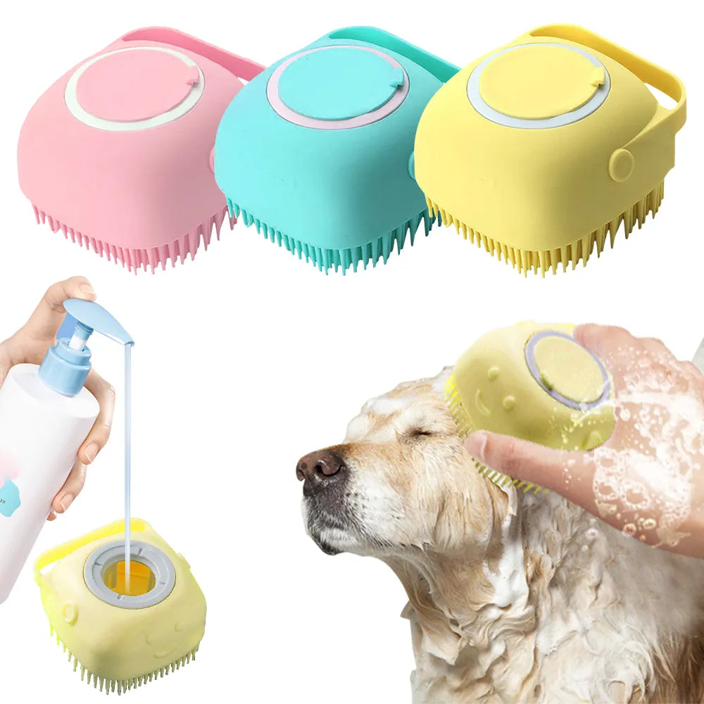 Pet Grooming Shower Massage Dispense Brush