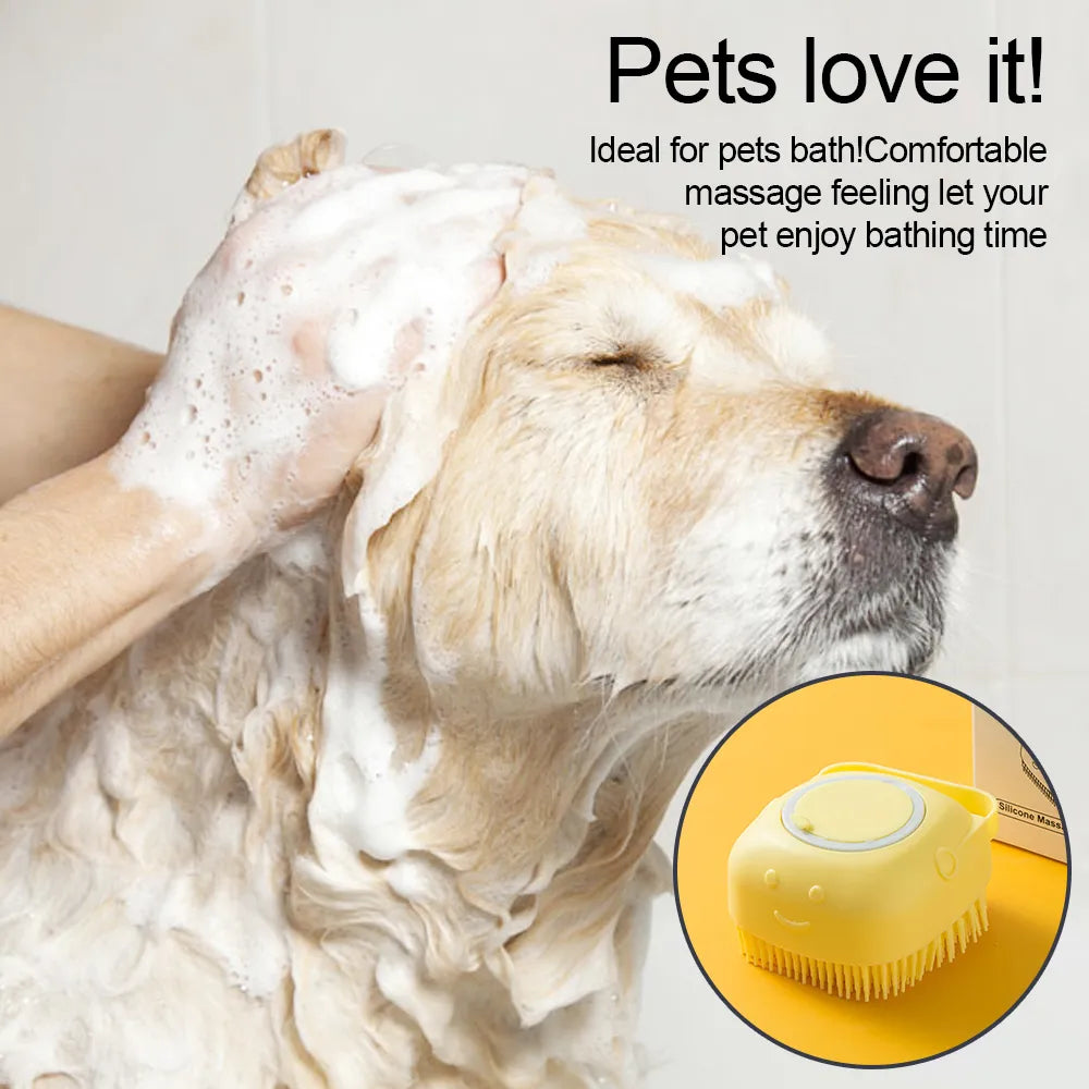 Pet Grooming Shower Massage Dispense Brush