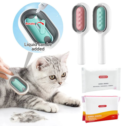 Pet Brush for Hair Removal with Wipes