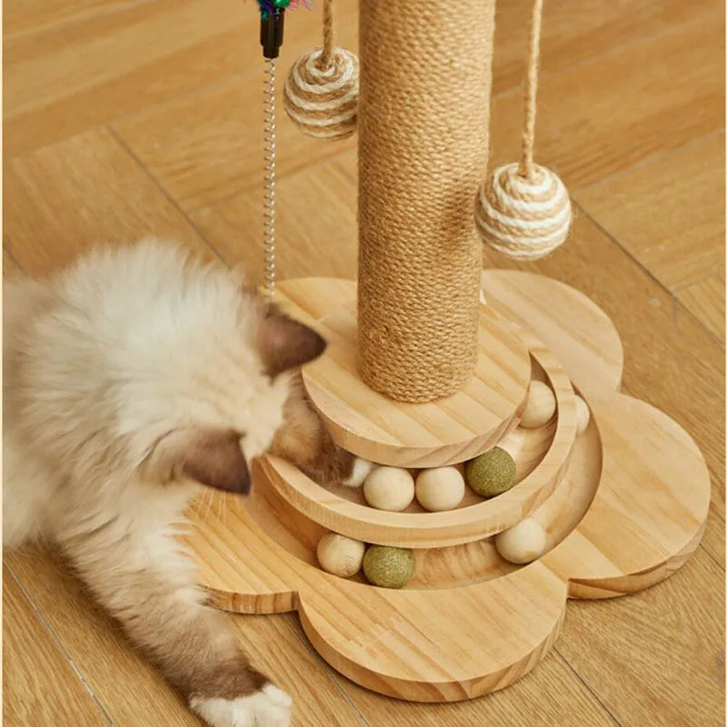 Pet Cat Supplies Cat Climbing Frame Grinding Claws Teasing Stick to Relieve Boredom Toy Multi-function grab post