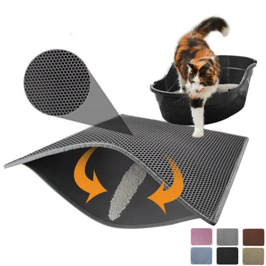 Cat Litter Mat, Waterproof EVA Double Layer Cat Litter Trapping