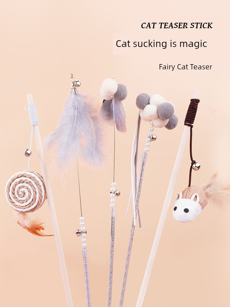 Handy, Retractable Replacement Heads and Cat Stick with Bell