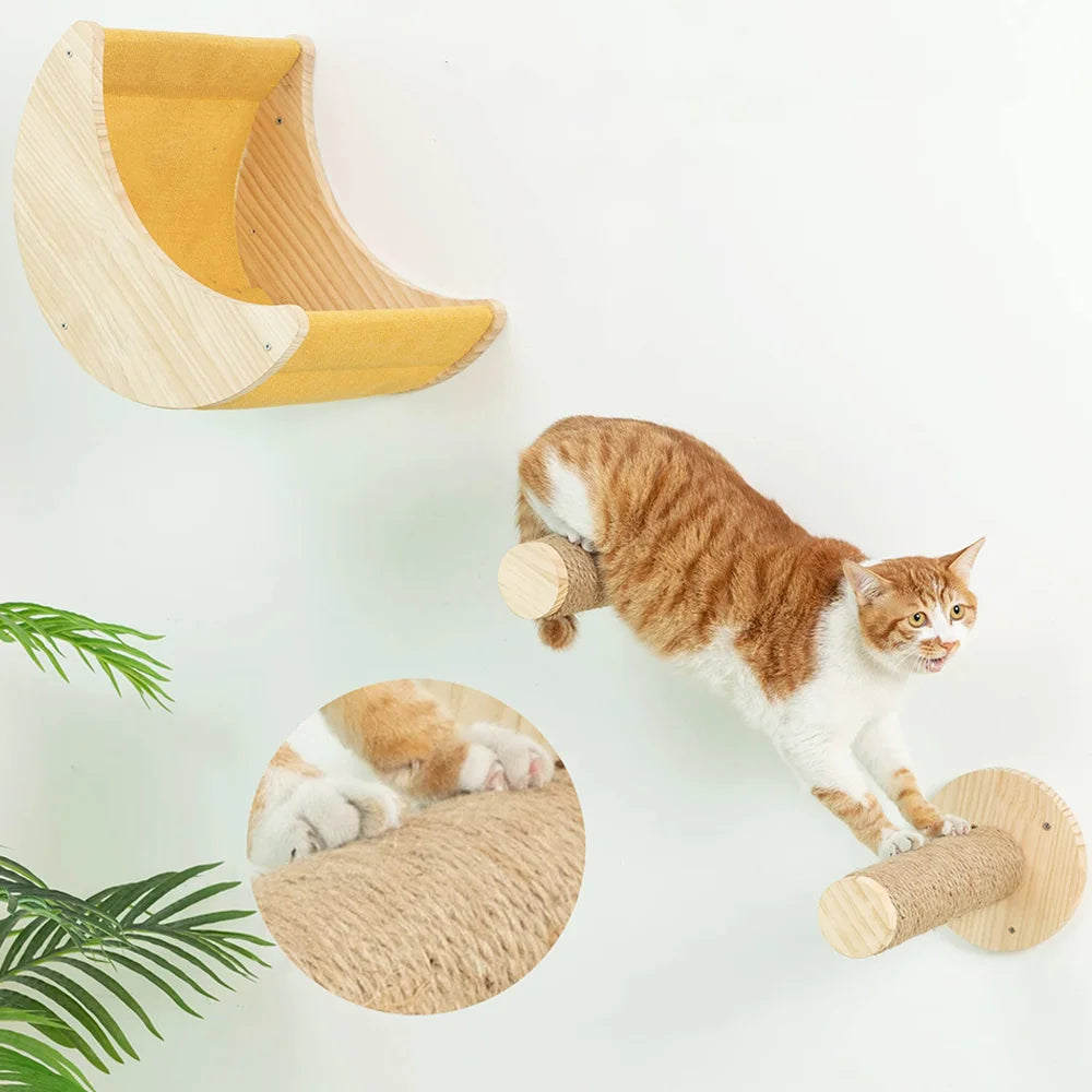 Combo Wooden Cat Shelves