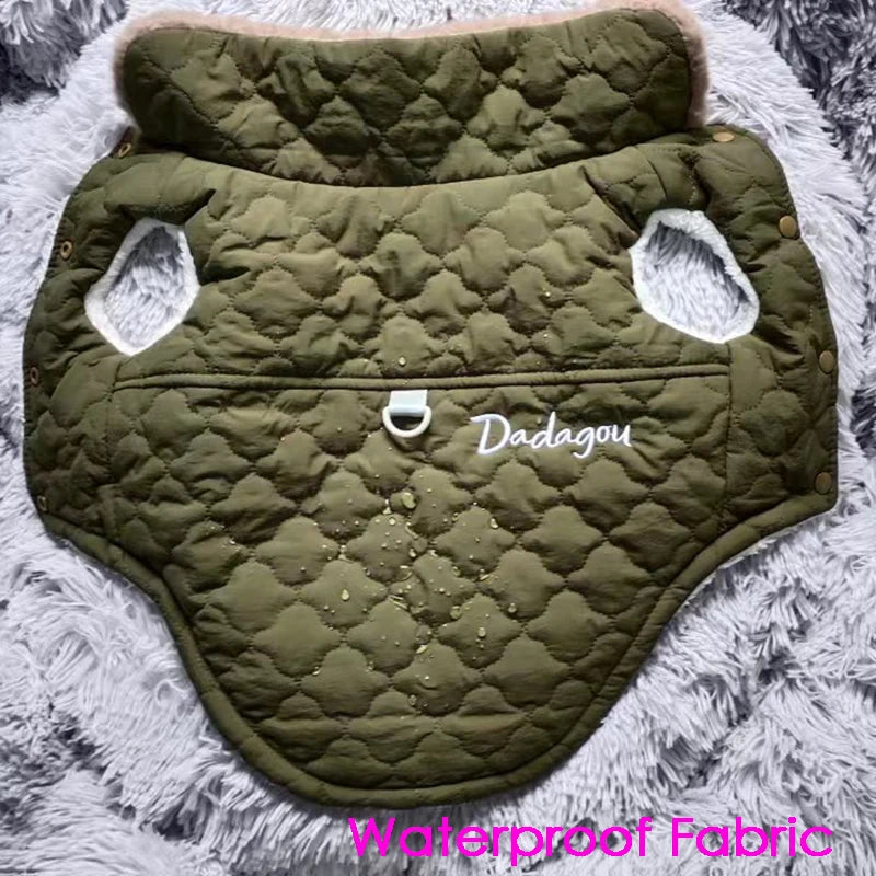 Waterproof Fur Collar Jacket Winter Warm Fleece for Small Pets